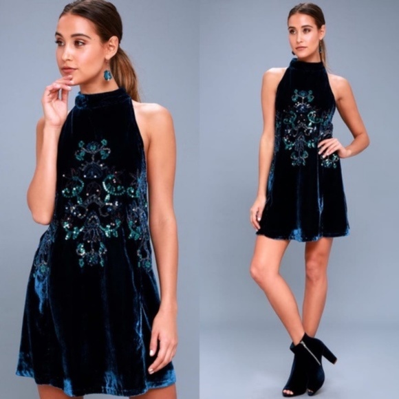 Free People Dresses & Skirts - NWT Free People Jills Velvet Sequin Swing Dress XS
